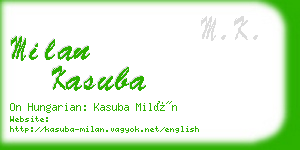 milan kasuba business card